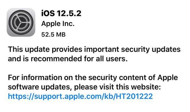 尤溪苹果手机维修分享iOS12.5.2发布，建议所有老苹果用户安装 